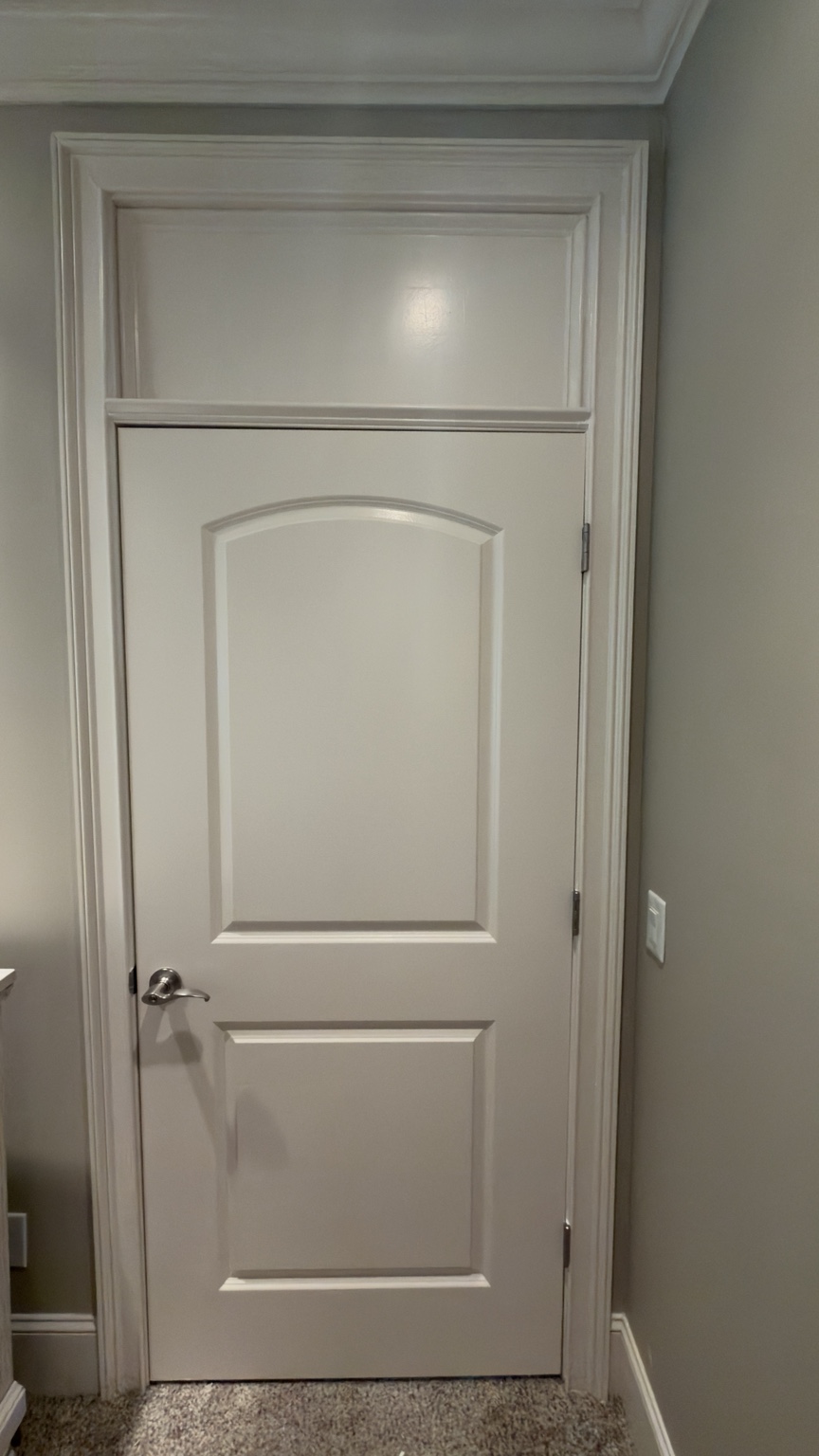 Custom interior door header and trim work