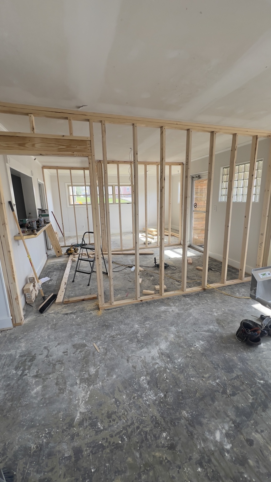 Interior remodeling project framed by To-A-T